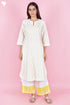 Blended Cotton Kurta And Pant Set In Block Print